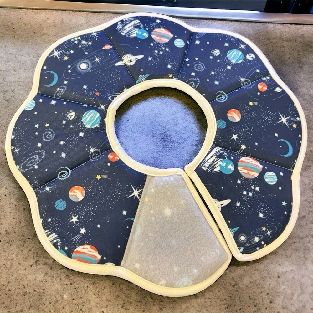 New Elizabethan Soft Dog Collar with Velcro Close - Galactic Design, Small, NWOT